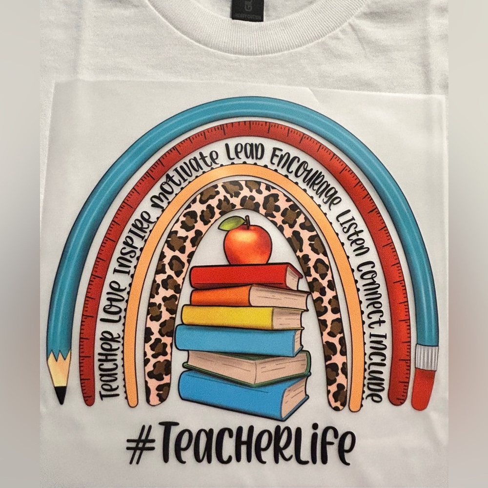TEACHER Graphic Tee. Made to order. Size Small thru 3 XL (xtra $$ for 2X & 3X)